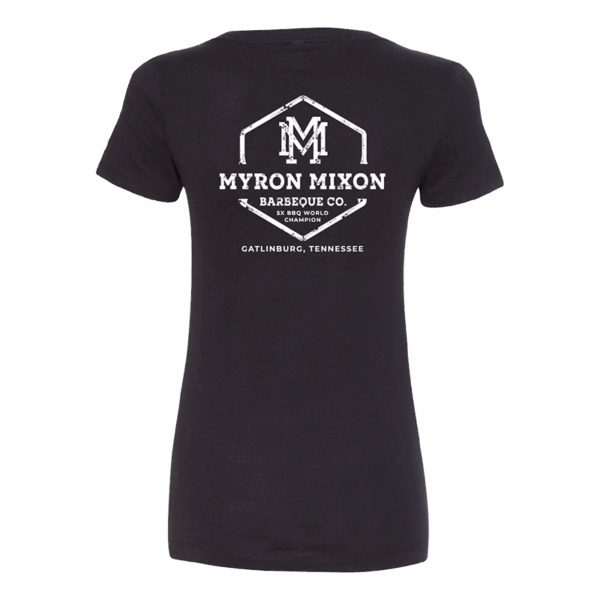 Myron Logo T-Shirt Women's V-Neck Black