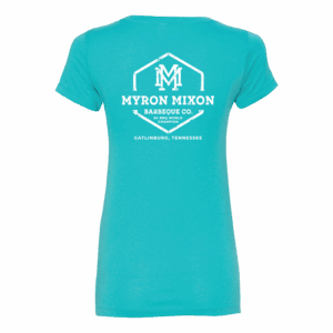 Myron Logo T-Shirt Women's V-Neck Teal